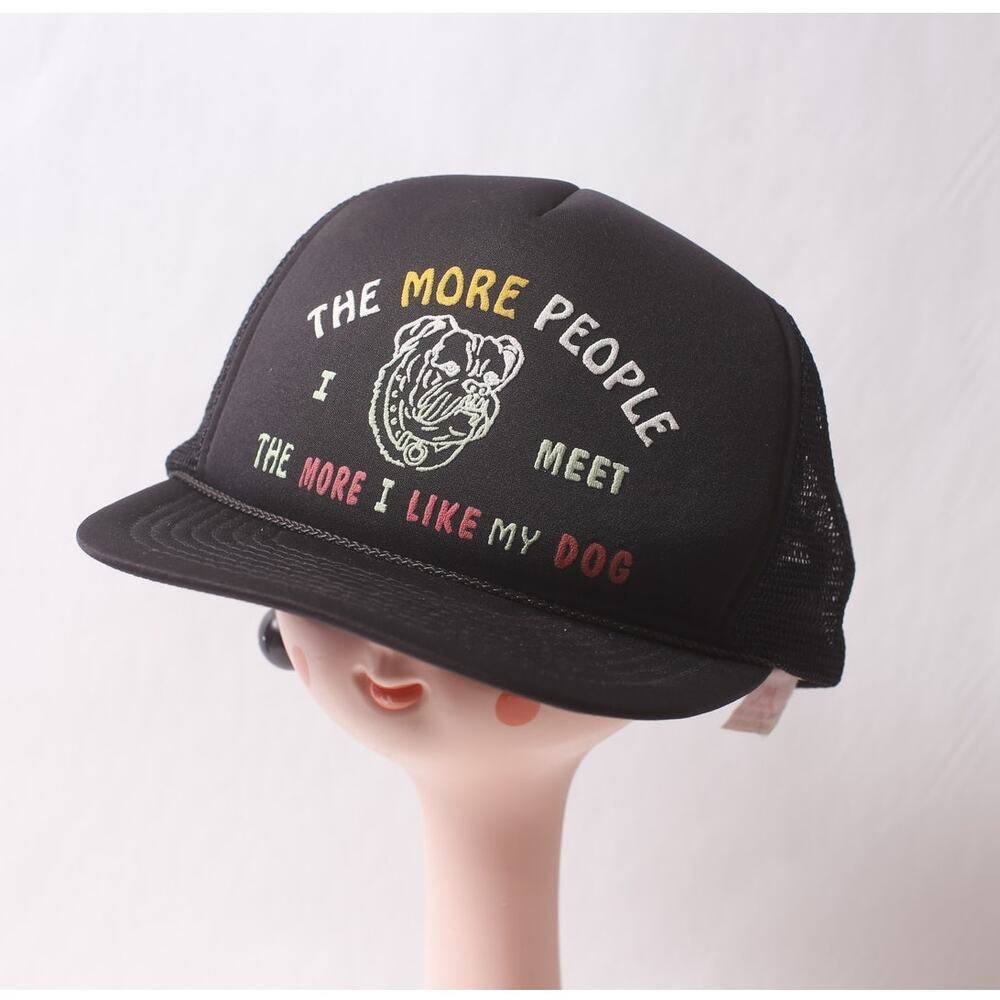 1980s Vintage Trucker Hat The more I meet people, the more I like my dog ~